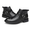 High Quality Genuine Leather Men's Boots Comfy Thick Sole Chelsea Boot Black Business Dress Boot Crocodile Pattern Casual Boots