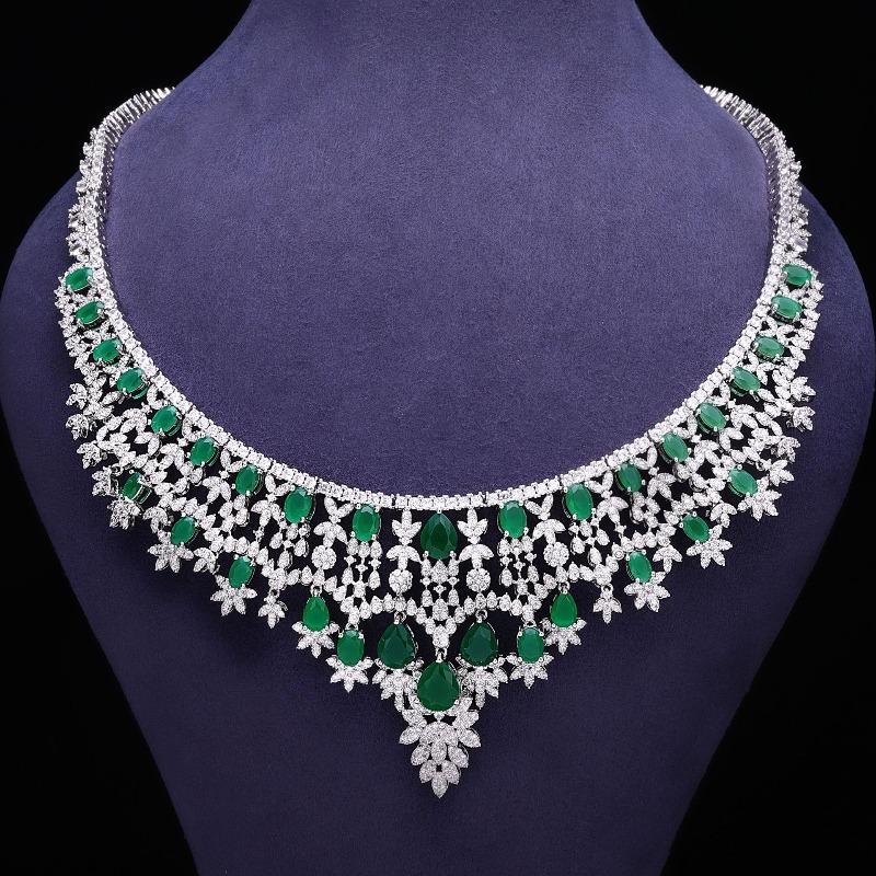 Brautkette Elegantes Luxus-Saphir-Set Schwere Industrie-Schmuck Damen-Schmuck