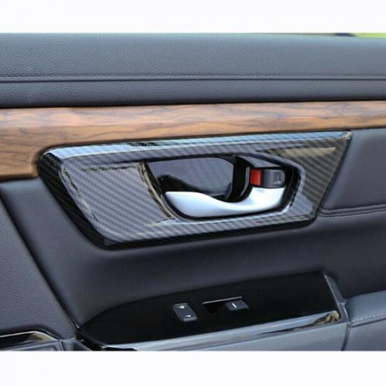 FOR HONDA CR-V CRV 2017-2021 Carbon Fiber ABS Auto Inner Door Handle Cover Trim