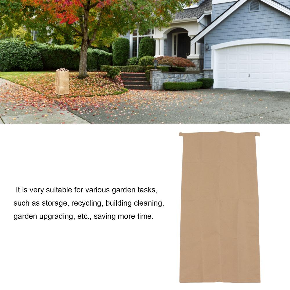 5pcs Waterproof Yard Waste Bags 30 Gallon Capacity Lawn Leaf Bags Kraft Paper Leaf Bags Home