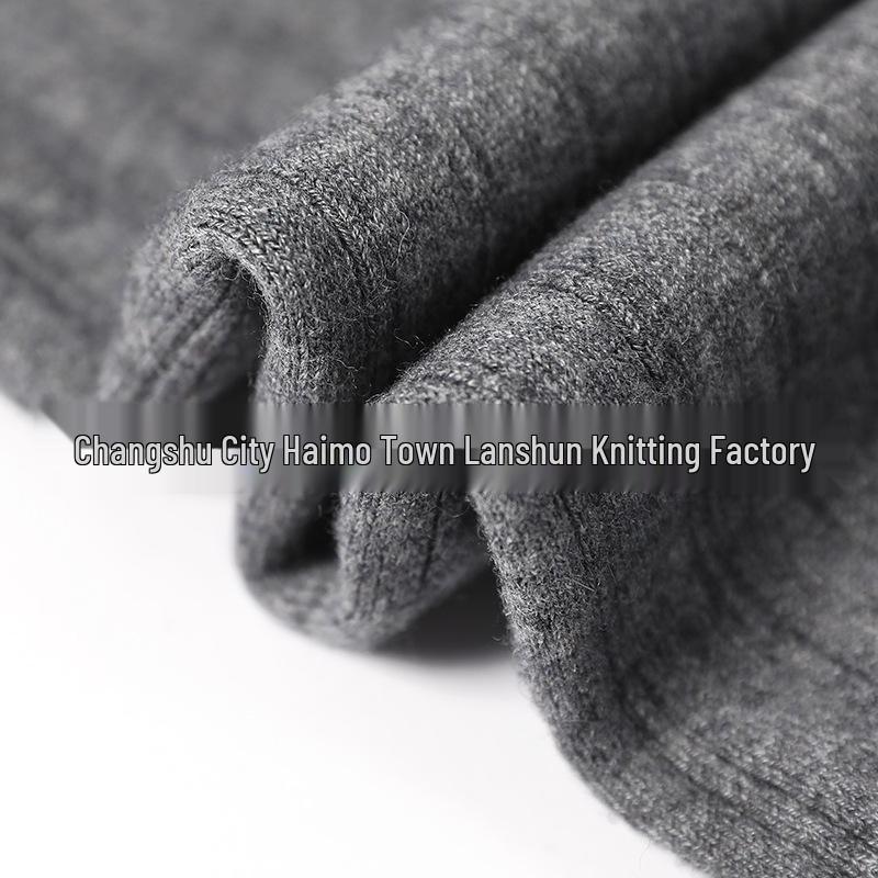 Double-Layer Women's White Cashmere Warm Pants with Fleece-Lined Knee Pads