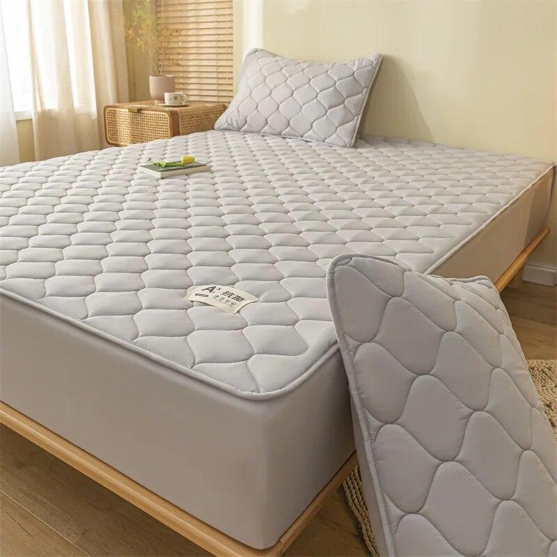 Thicken Mattress Cover Cotton Quilted Bed Cover Anti-bacterial Mattress Protector Topper Pad Soft Fitted Sheets Thick Bed Linens
