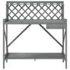 Vidaxl Garden Table With Trellis, Grey, Solid Fir Wood