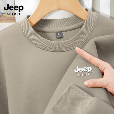 JEEP SPIRIT Men's Heavyweight Round Neck Sweatshirt