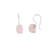 Naturalny Kamień Różowy Kwarc Srebro Próby 925 Ręcznie Robione Wiszące Kolczyki 1.05" EE-173-27