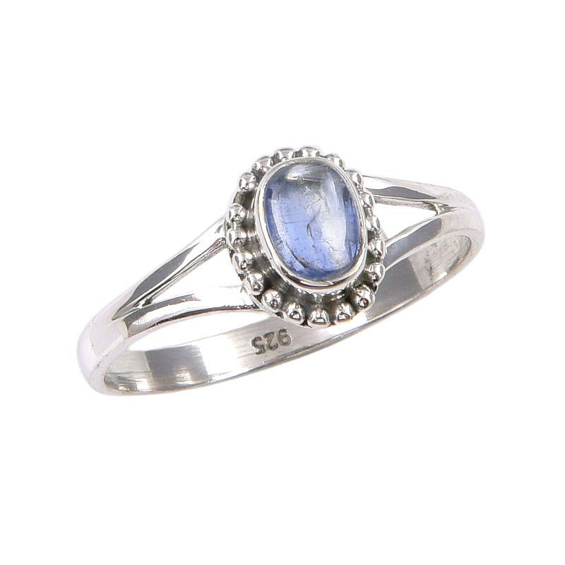 Natural Kyanite Gemstone Handmade 925 Sterling Silver Jewelry Ring Size 9 E4c48