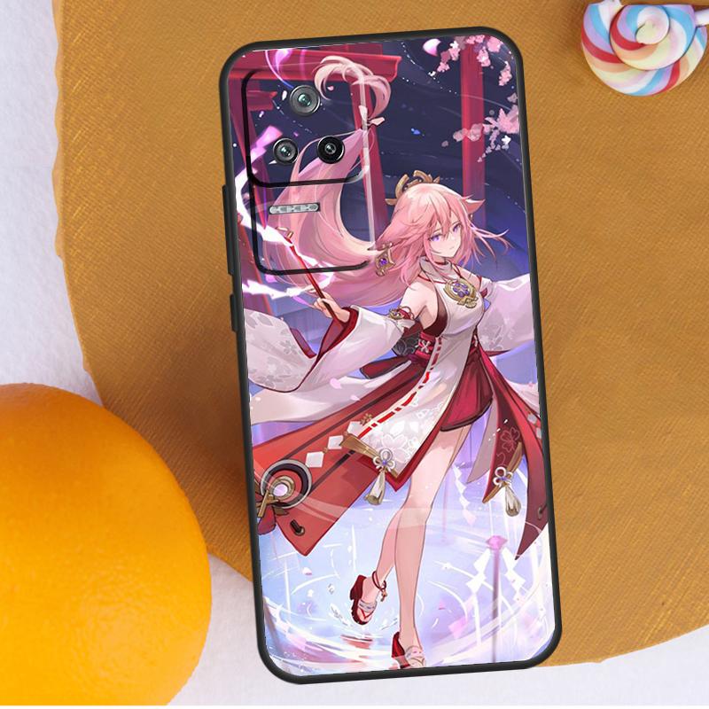 Genshin Impact Yae Miko For POCO F3 F4 GT M4 M5 X3 X4 Pro Phone Case For Xiaomi 12S Ultra 12T 11T Pro 12 11 Lite