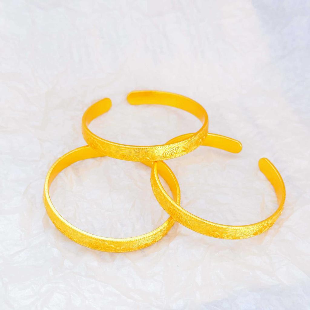 Brushed Xiangyun Open Bracelet Ancient Method Solid Ethnic Style High-end Bracelet Jewelry