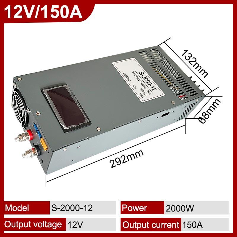 1000W 1500W 2000W 3000W High Power Switching Power Supply 220V to 12V 24V 36V 48V AC Supply Adjustable With Display Transformer