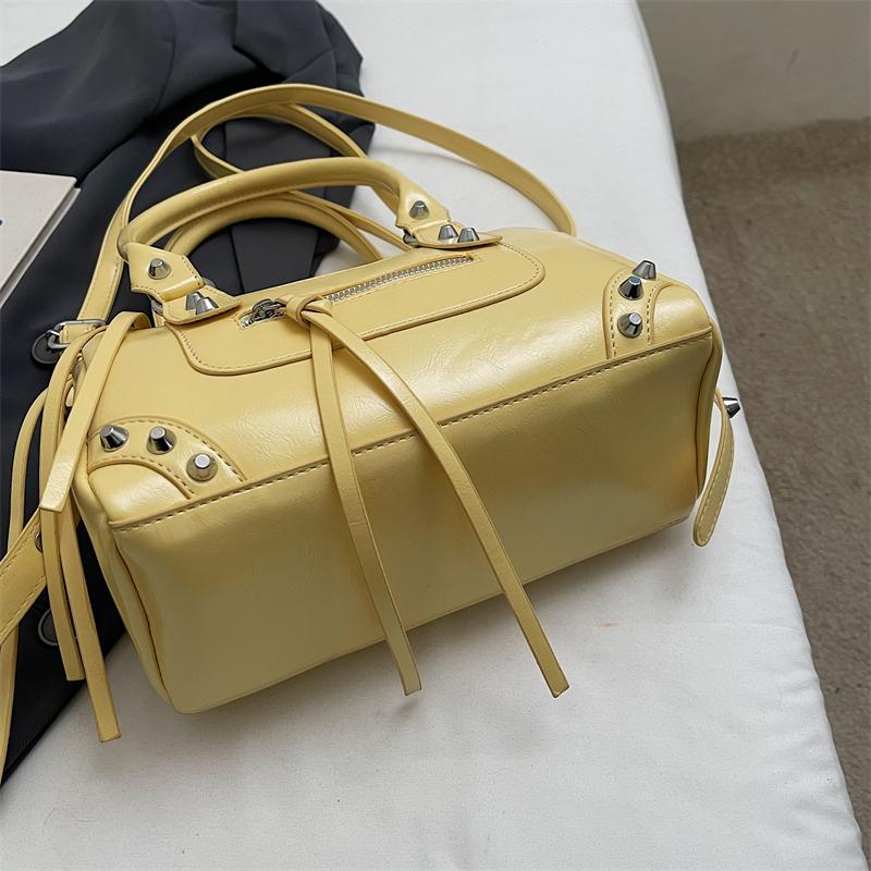 Borsa a Spalla Grande Capacità Monocolore Vintage