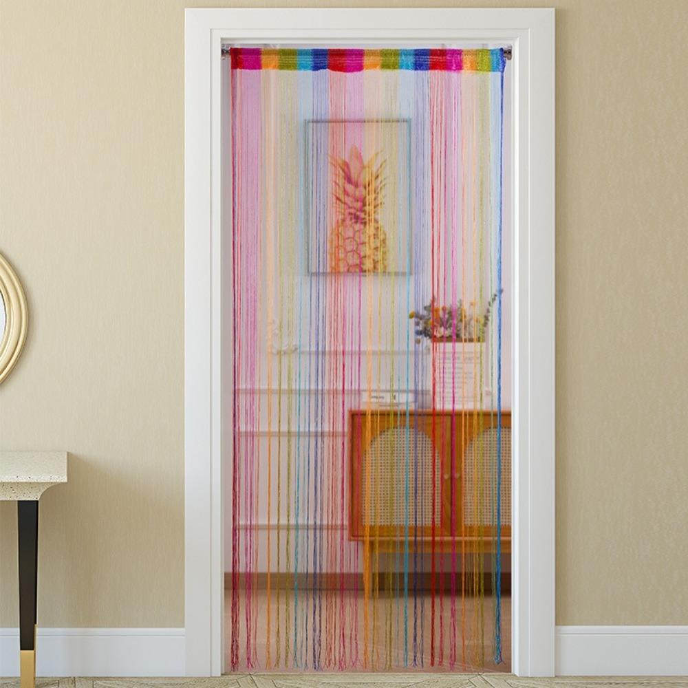 Low-elastic yarn Thread Door Curtains 200*100cm Panel Tassel Curtain Door Wall Window