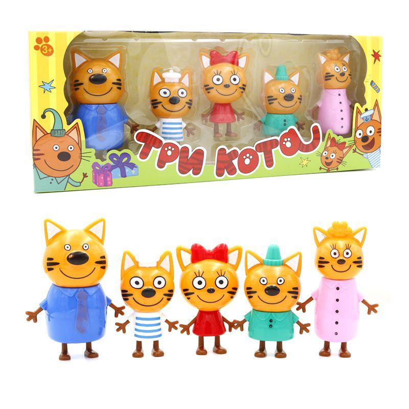 Premium Quality Russian Anime Three Kittens Happy Cats Action Figure Mini Toy Dolls