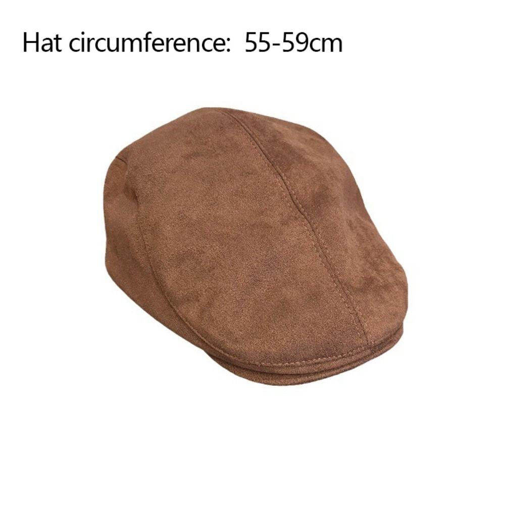 Retro Beret Hat Suede Surface Duck Tongue Cap Fashion Warm Hat