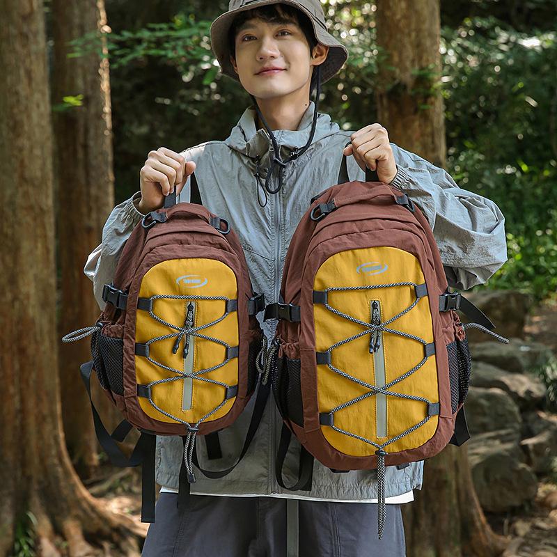 Casual backpack for women 2025 summer new large-capacity hiking bag, short-distance travel backpack for men