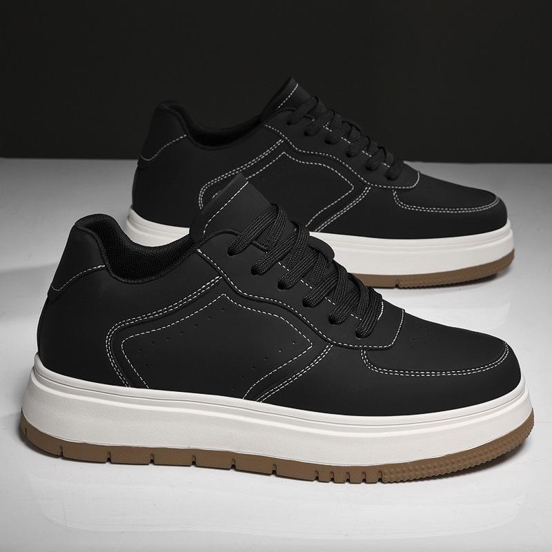 8107 Men's Shoes Height Increasing Board White Retro Skateboarding Sports Thick Soled Sponge Versatile Casual Trendy