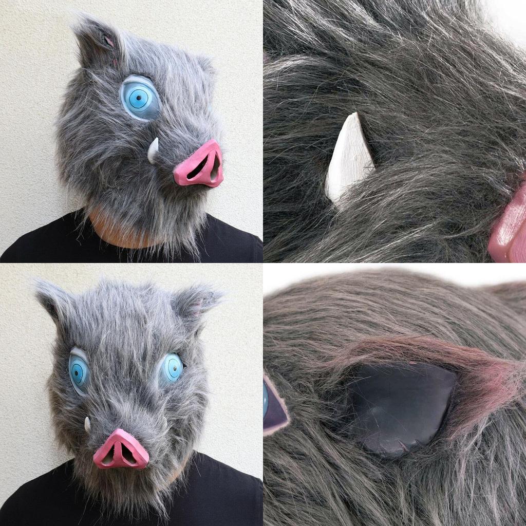 High-quality Halloween Demon Slayer Kimetsu No Yaiba Hashibira Inosuke Pig Cosplay Mask For Enthusiasts