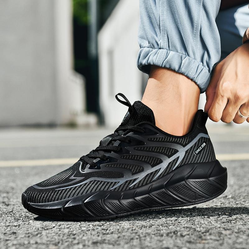 Marathon Men Sports Running Shoes Air Cushion Breathable Lightweight Tenis Shoes Male Comfortable Athletic Non-slip Sneakers