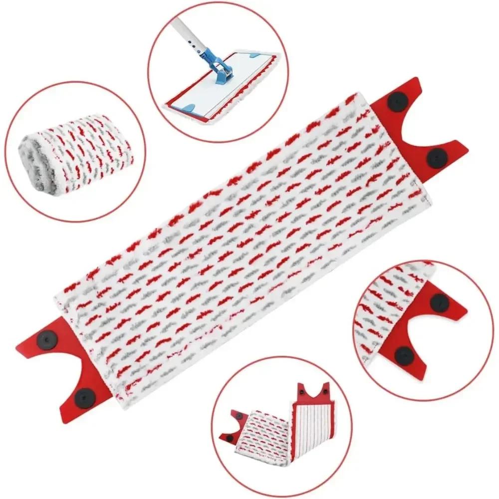Replacement microfiber floor mop pad and mop head for washable floor wiping kit