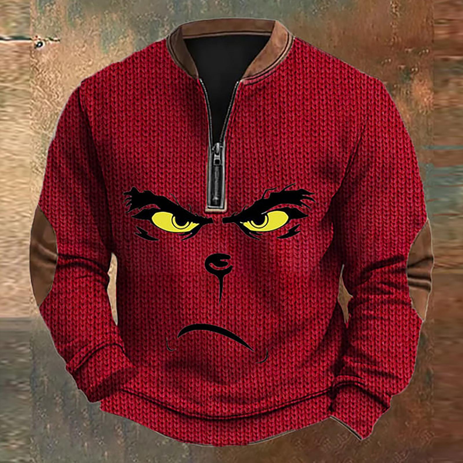 Мужская повседневная толстовка в стиле ретро с градиентным принтом M красный 2375₽