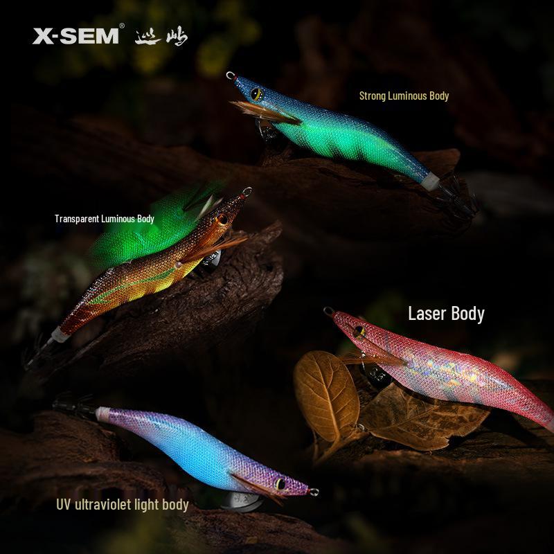 X-SEM Xunyu Luminous Squid & Octopus Soft Bait - B-G1 Shrimp Thread with Big Tail