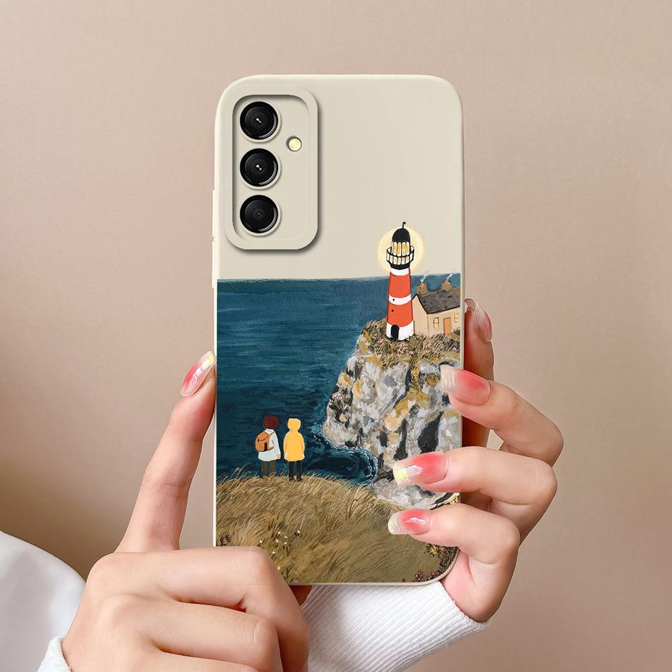 For Samsung Galaxy M35 5G Case Cute Cat Full Coverage Phone Shell For Samsung M 35 Anti Drop Soft Liquid Silicone Back Covers