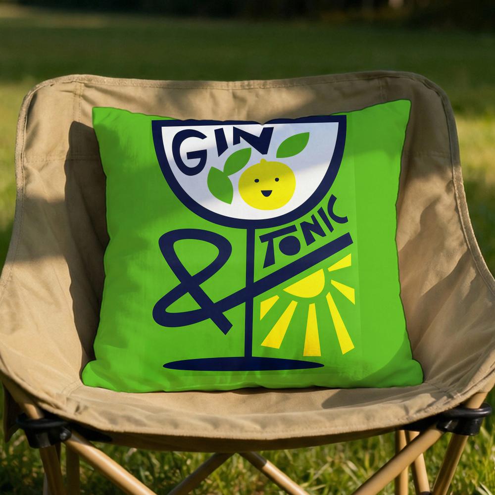 Gin  Tonic Cocktail Print Cushion Cover Soft Reversible  Durable Pillow Cover  MultiScene Use for Home  Car Daily Comfort