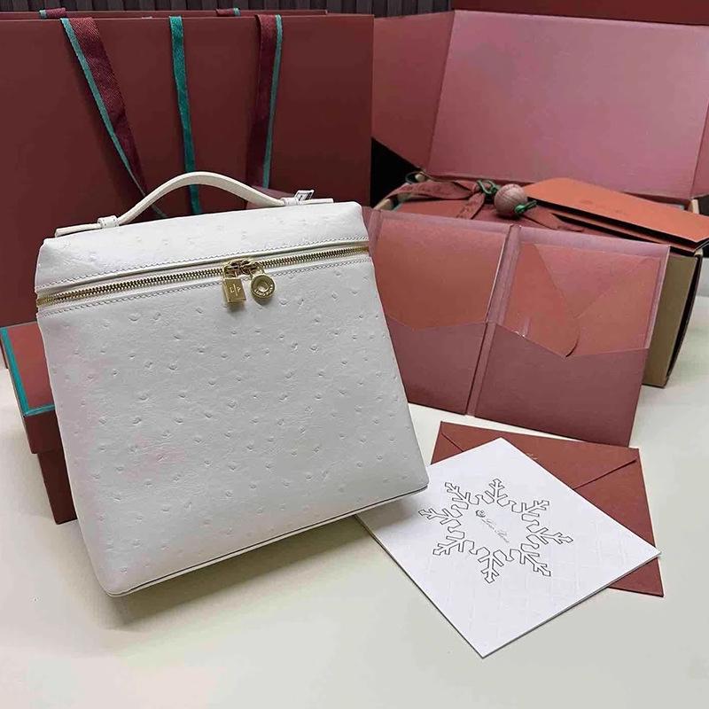 

2025 Женский легкий рюкзак из кожи страуса - Осень/Зима, для колледжа и путешествий, сумка для ноутбука Regular Packaging (No Hardware Logo)