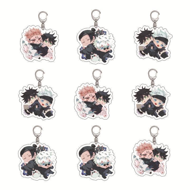 Anime Jujutsu Kaisen Acrylic Keychain Gojo Satoru Game Merchandise Accessories Pendant Creative 2D Cosplay Gift Collection