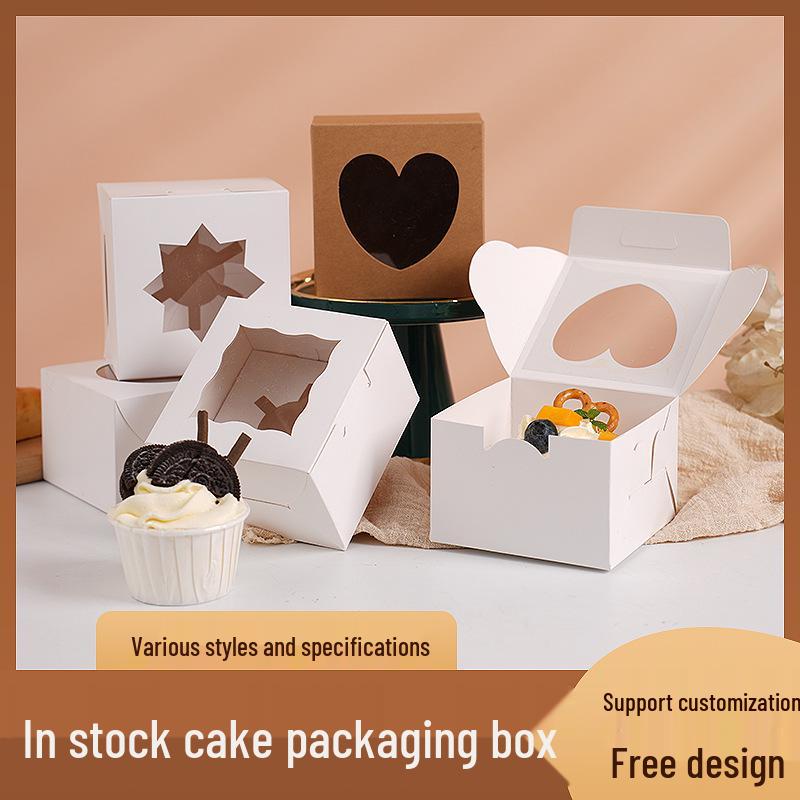 Transparent Window Cake, Muffin, and Cupcake Box for Packaging and Takeout