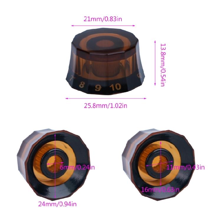 4 Pcs Electric Guitar Volume Tone Control Knobs Potentiometer Cap Easy To Use