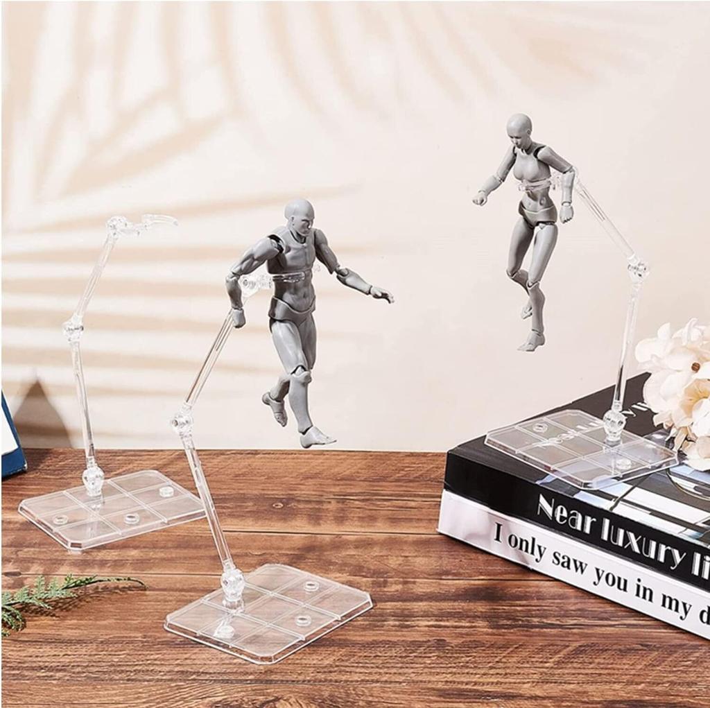 Koundeneko Figure Plastic Model 3mm Scale Action Adjustable Figure Action Doll Plastic Model Pedestal Stands, 8-Piece Set, Stands, Axis, 1/144 Base,