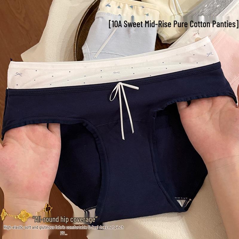 Women's Pure Cotton Antibacterial Panties - 2025 New Summer Thin Style Ladies' Briefs with Full-Cotton Crotch.