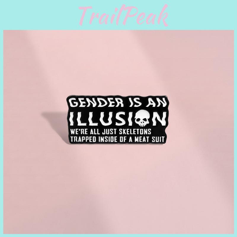 Chic Black Metal Brooch With Cartoon Skull And English Letter Shapes Versatile Design For Halloween Parties And Year-round Fashion