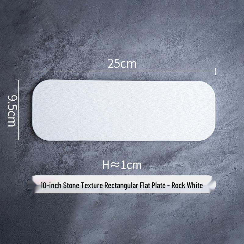 Black Rock Pattern Rectangular Ceramic Sushi & Sashimi Plate