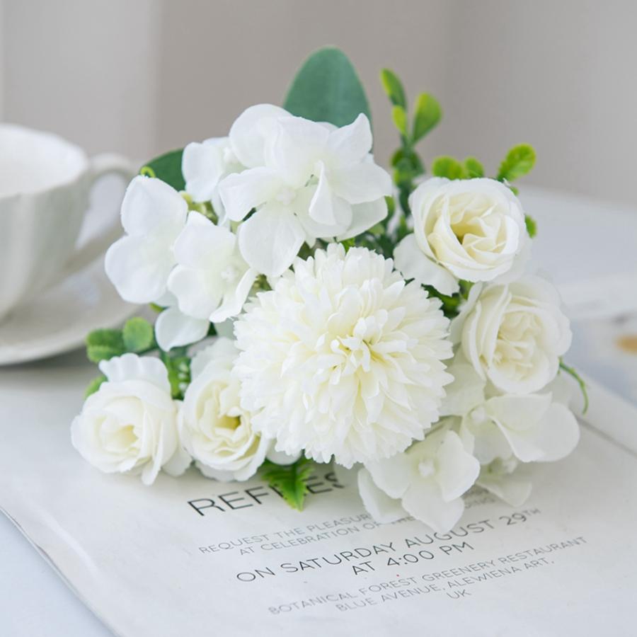 Artificial Rose chrysanthemum Silk Bouquet Flowers  Bridal Wedding outdoor garden arch Decor Home Valentine Garland Accessories