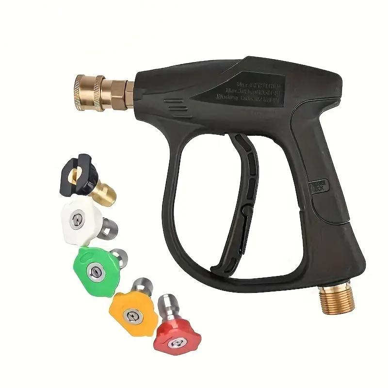 

High-Pressure Washer Gun - 5 Color Quick Connect Nozzles, M22-14, Durable and Leak-Resistant Design for Efficient Cleaning