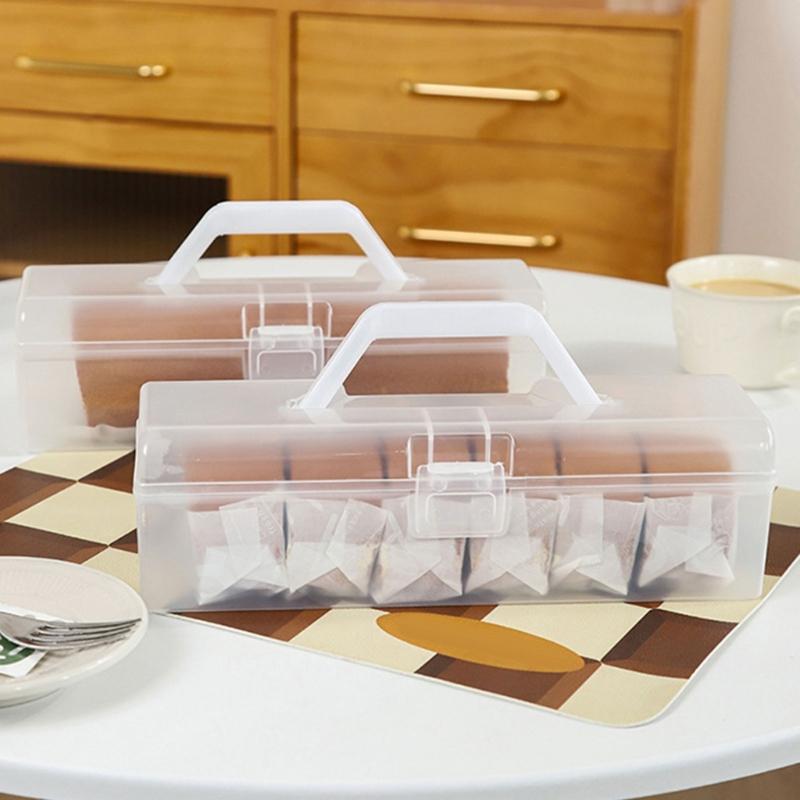 Convenient Kitchen Cakes Organizers Roll Cake Preservation Box Airtight Seal Kitchen Storage Plastic Container