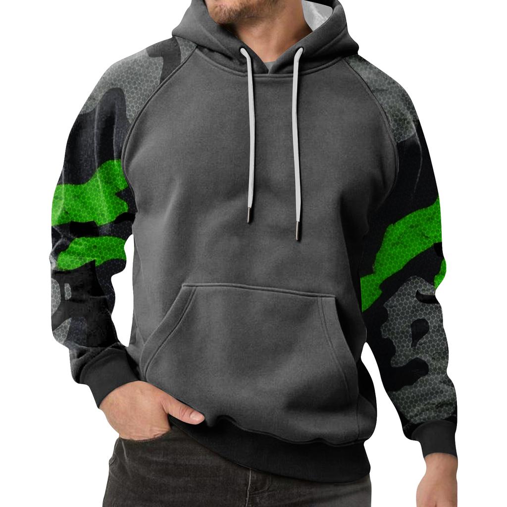 Herr Kamouflage Sweatshirt Hoodie Herr Sport Stor Storlek Casual Sweatshirt