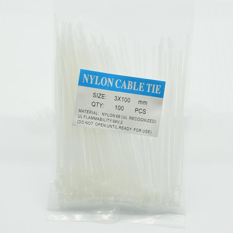 100 ks nylonových kabelových samosvorných plastových stahovacích pásek 3*100/3*150/4*200 MRO a průmyslové potřeby Spojovací materiál a hardware Kabely