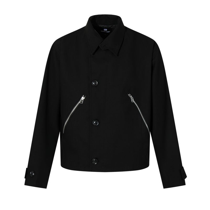 

Kisko Autumn and Winter American-Style Double Lapel Cleanfit Zipper Jacket for Men and Women, High-End Casual Commuter Jacket Black X L