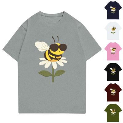 Dziecięcy T-shirt z nadrukiem z krótkim rękawem i okrągłym dekoltem