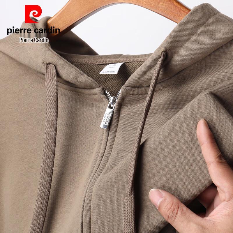 Pierre Cardin Men's Solid Hooded Cardigan Sweatshirt