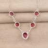 Rosa Turmalin Edelstein Silber Hübsche Halskette 16-18" 925 Sterlingsilber Handgefertigt Damen Schmuck RN-3-2