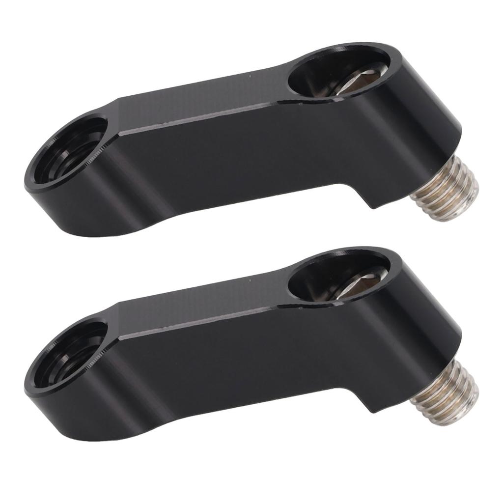 1 Pair 10mm 0.39in Motorcycle Mirror Mount Riser Extender Adapter Replacement for NMAX 155 125 2015‑2022 Black