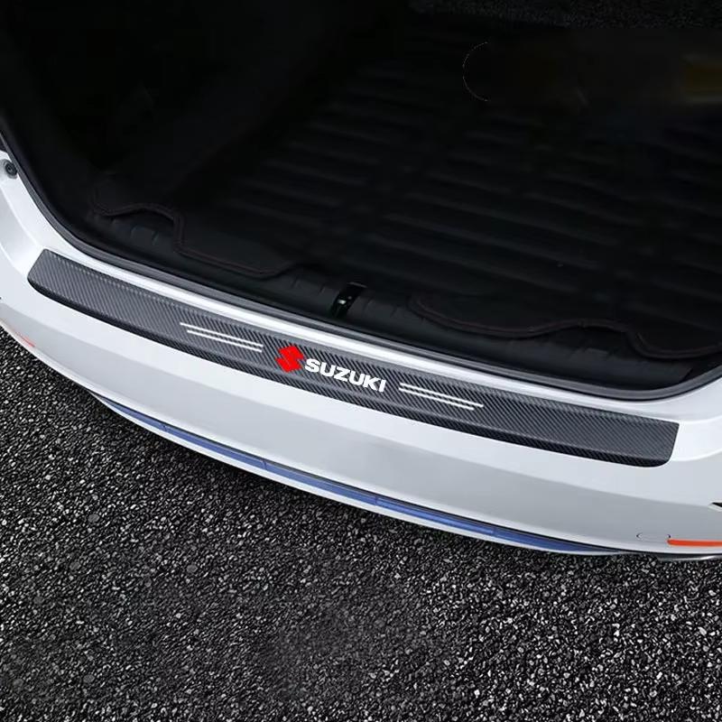 Accesorio de Coche Pegatina Protectora de Fibra de Carbono para Parachoques de Maletero de Coche para Suzuki Samurai S-Cross SX4 Swift XL-7 Liana Spresso Celerio