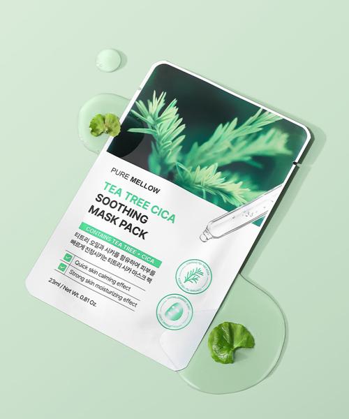 Pure Mellow Tea Tree Cica Soothing Mask Pack 10 Sheets Tea Tree Cica Mask Pack 10 Sheets x 1