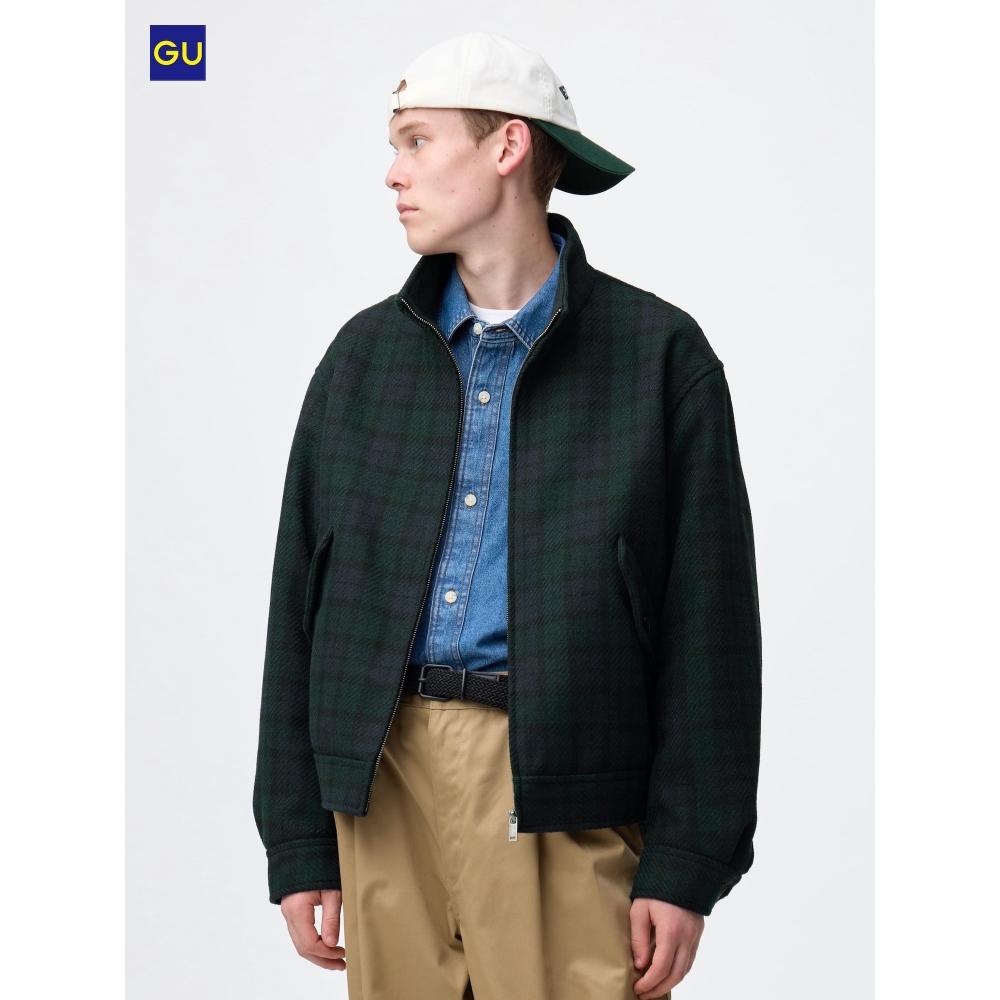 Uniqlo Gu Cozy Melton Stand Zip Up Jacket