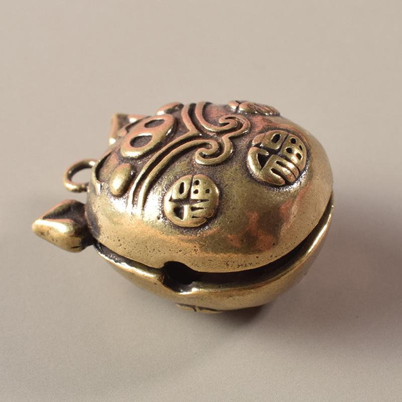Chinese Style Small Brass Bell Car Key Pendant Cartoon Pig Bell Pendant