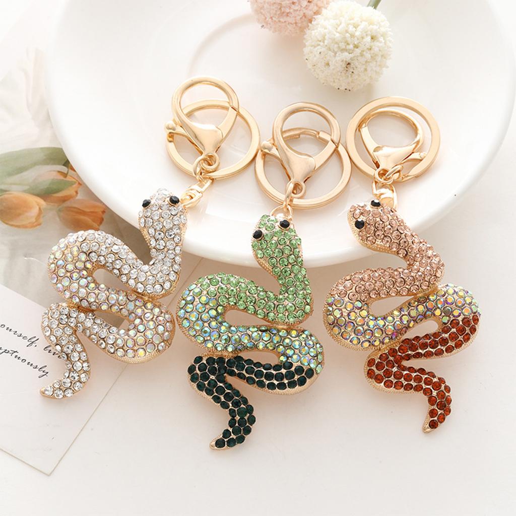 Cute Rhinestone Snake Keychains Alloy Key Holder Goodie Bag Stuffers Supplies for Versatile Party Gift Essentials