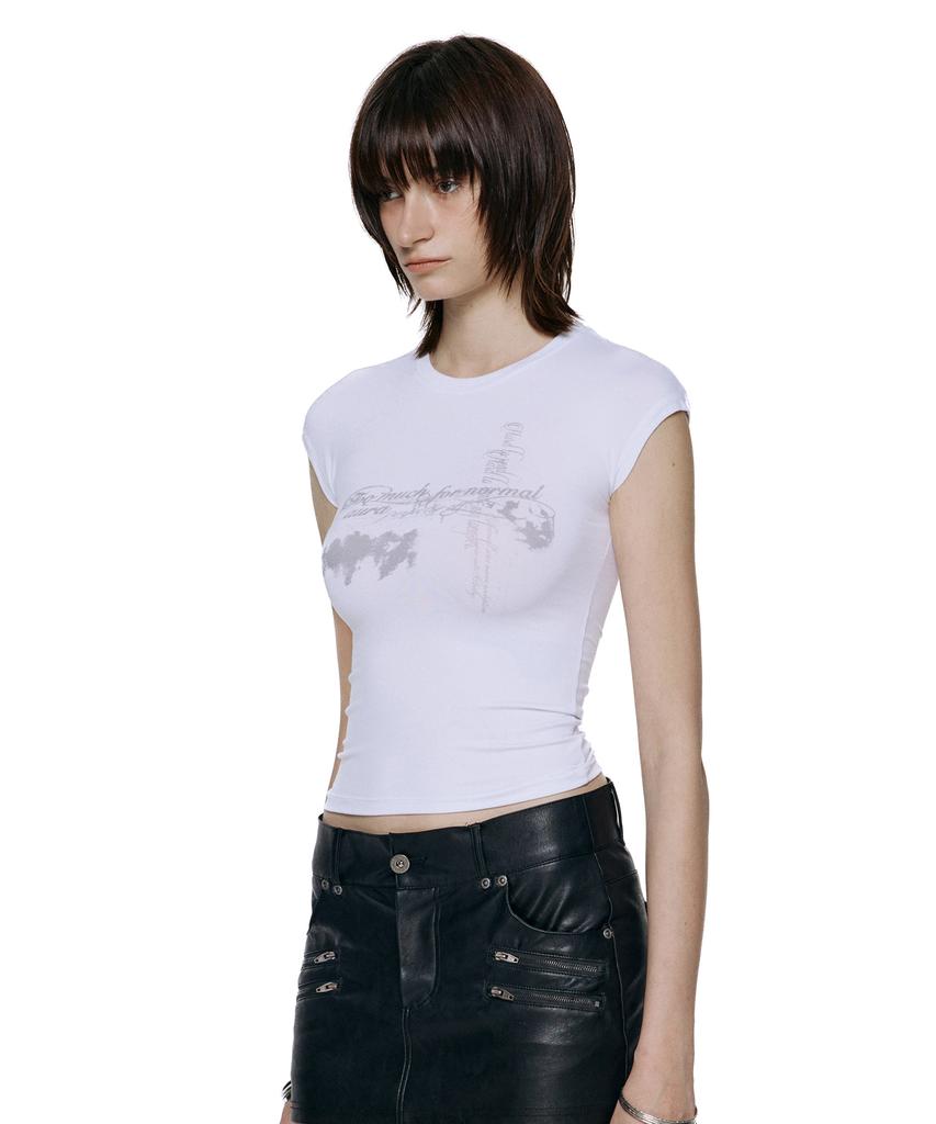 ROCKCAKE Aura Cap Sleeve Top - White